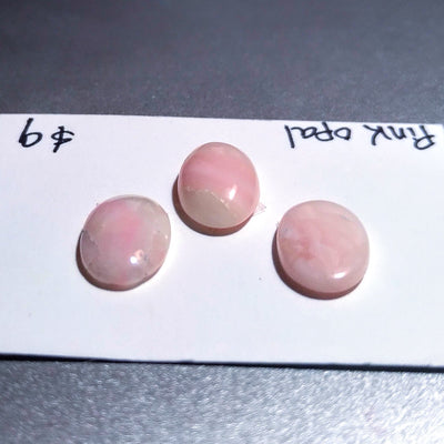 PIO-1002 Pink Opal Cabochon Trio