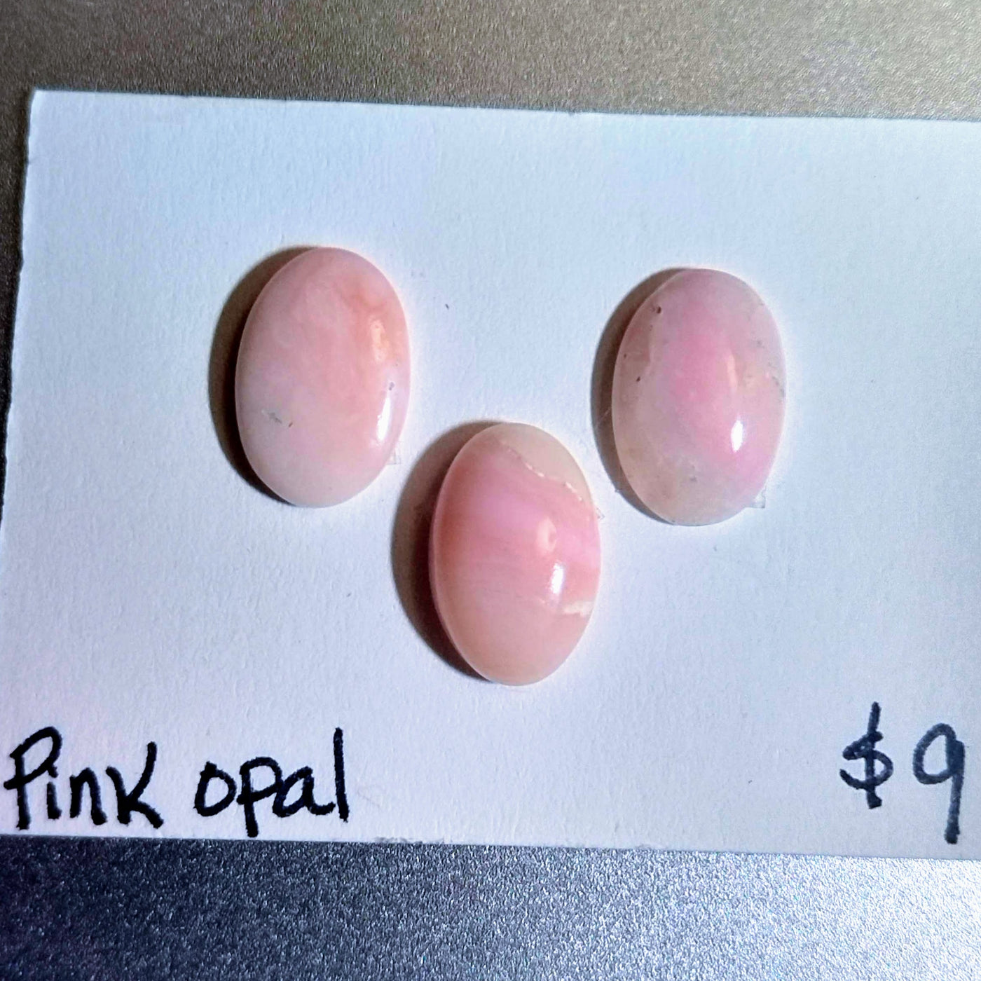 PIO-1002 Pink Opal Cabochon Trio