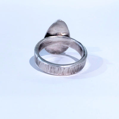 JEM-060 Tear Shape Fire Agate Ring Size 8