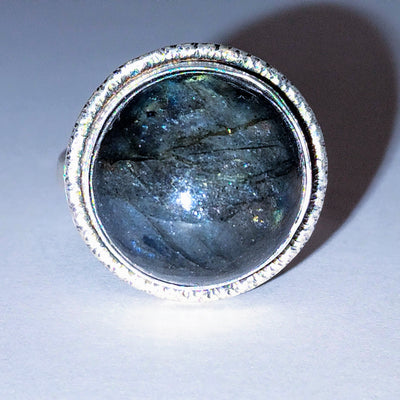 JEM-058 Round Labradorite Ring Size 6