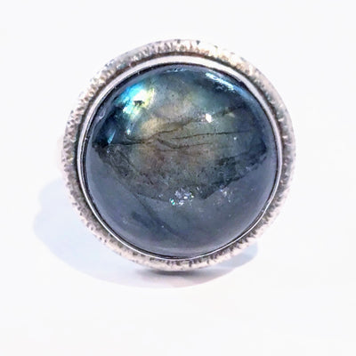 JEM-058 Round Labradorite Ring Size 6