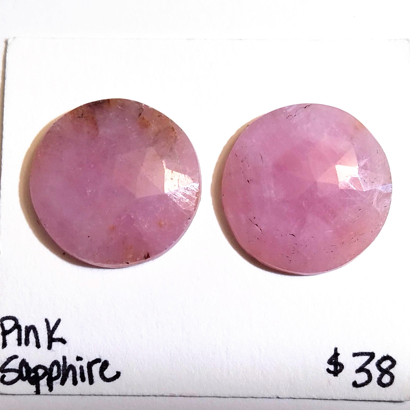 SAP-1000 Pink Sapphire Rose Cut Pair