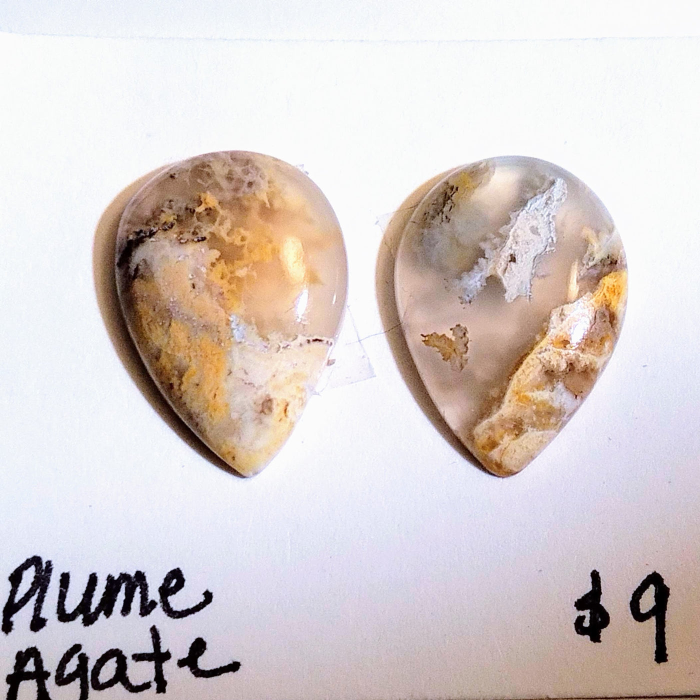 PLA-1001 Plume Agate Cab Pair