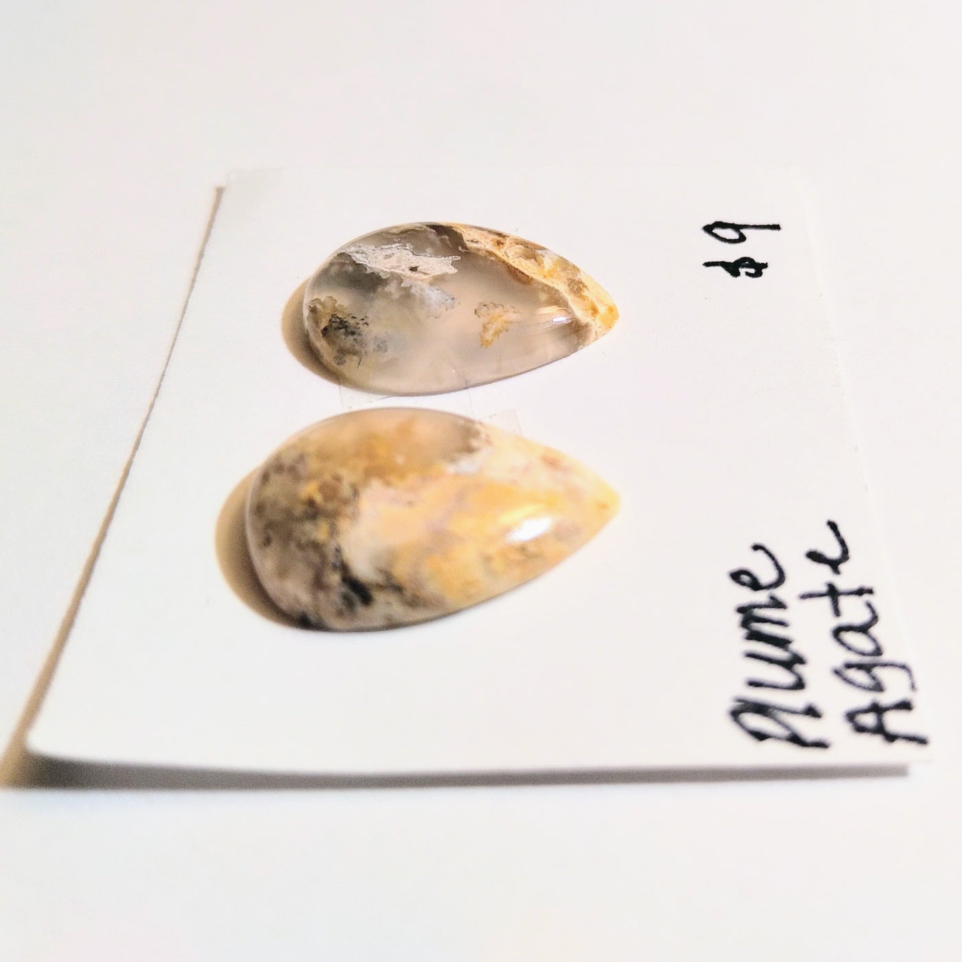 PLA-1001 Plume Agate Cab Pair