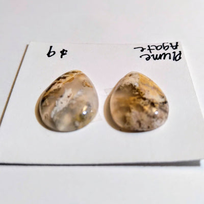 PLA-1001 Plume Agate Cab Pair