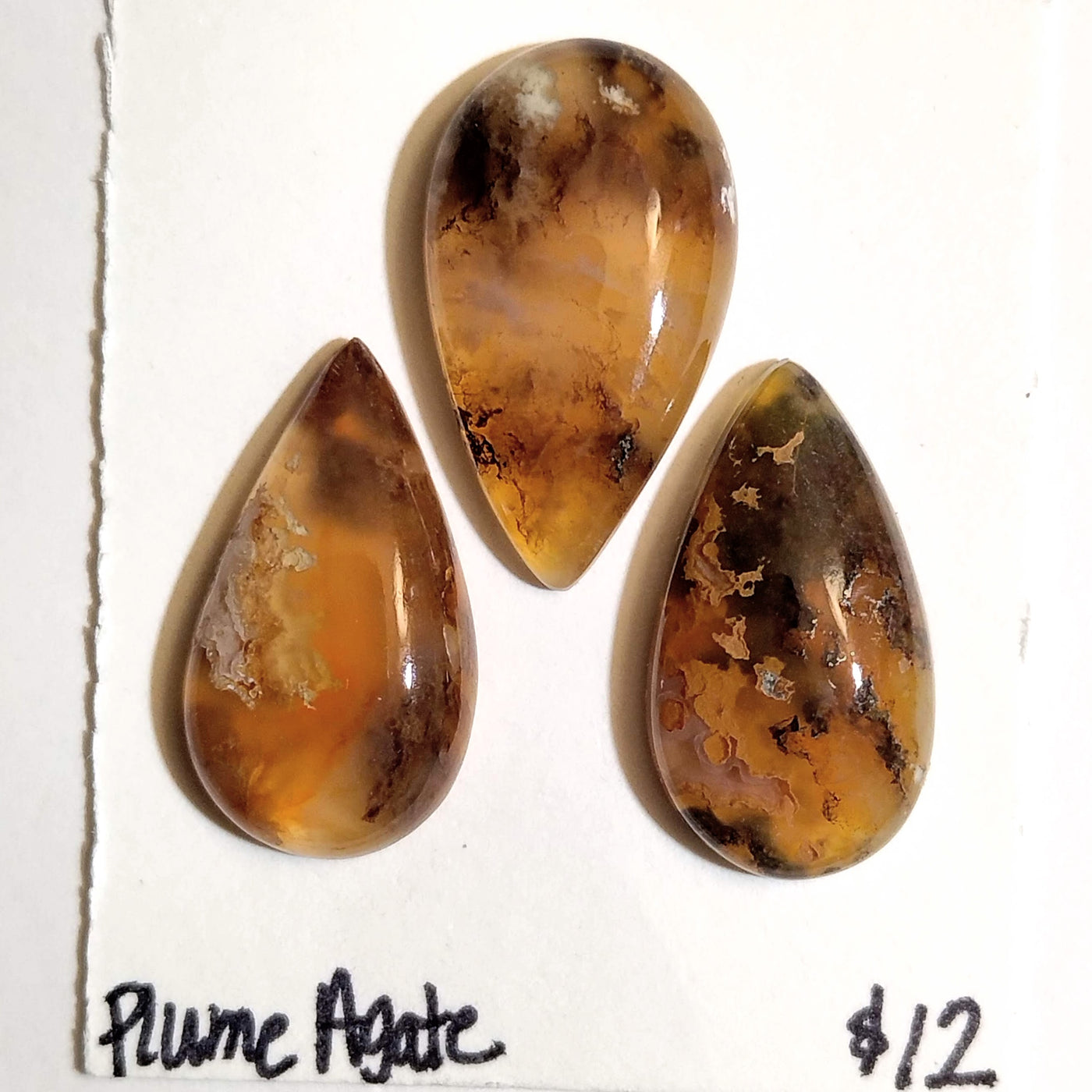 PLA-1002 Plume Agate Cab Trio