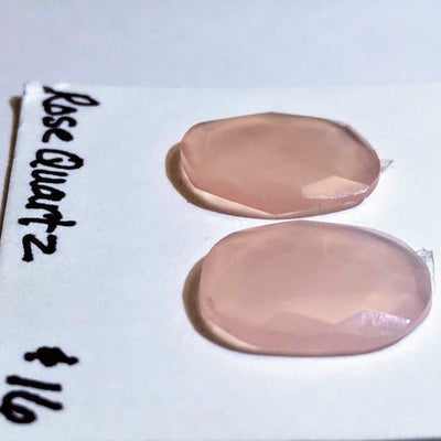 ROQ-1002 Rose Quartz Rose Cut Pair