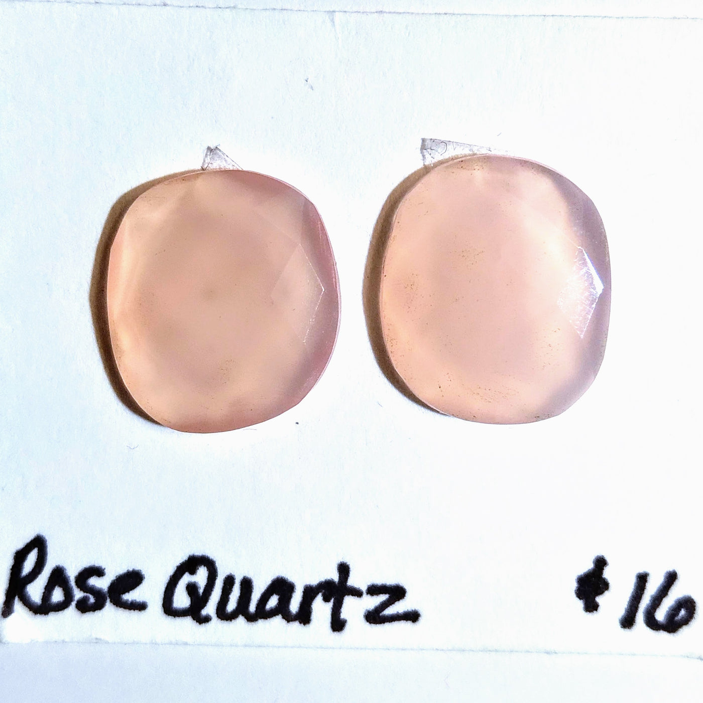 ROQ-1002 Rose Quartz Rose Cut Pair