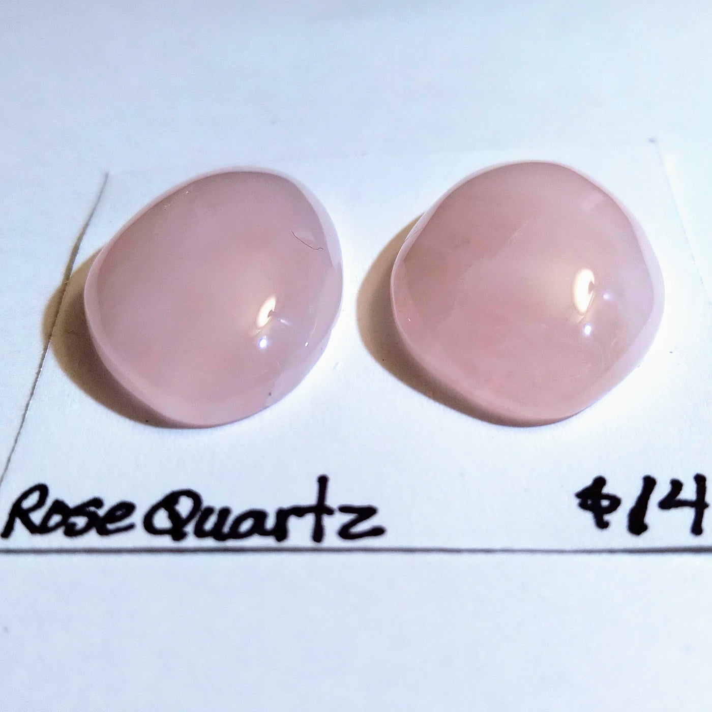 ROQ-1001 Rose Quartz Cab Pair