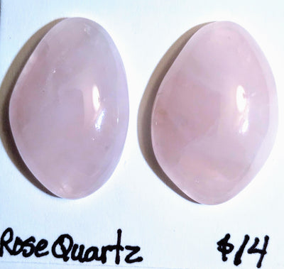 ROQ-1001 Rose Quartz Cab Pair