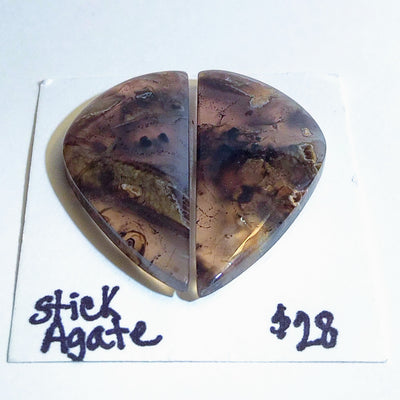 STA-1002 Stick Agate Cab Pair