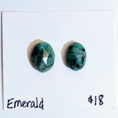 EMR-1001 Emerald Rose Cut Pair