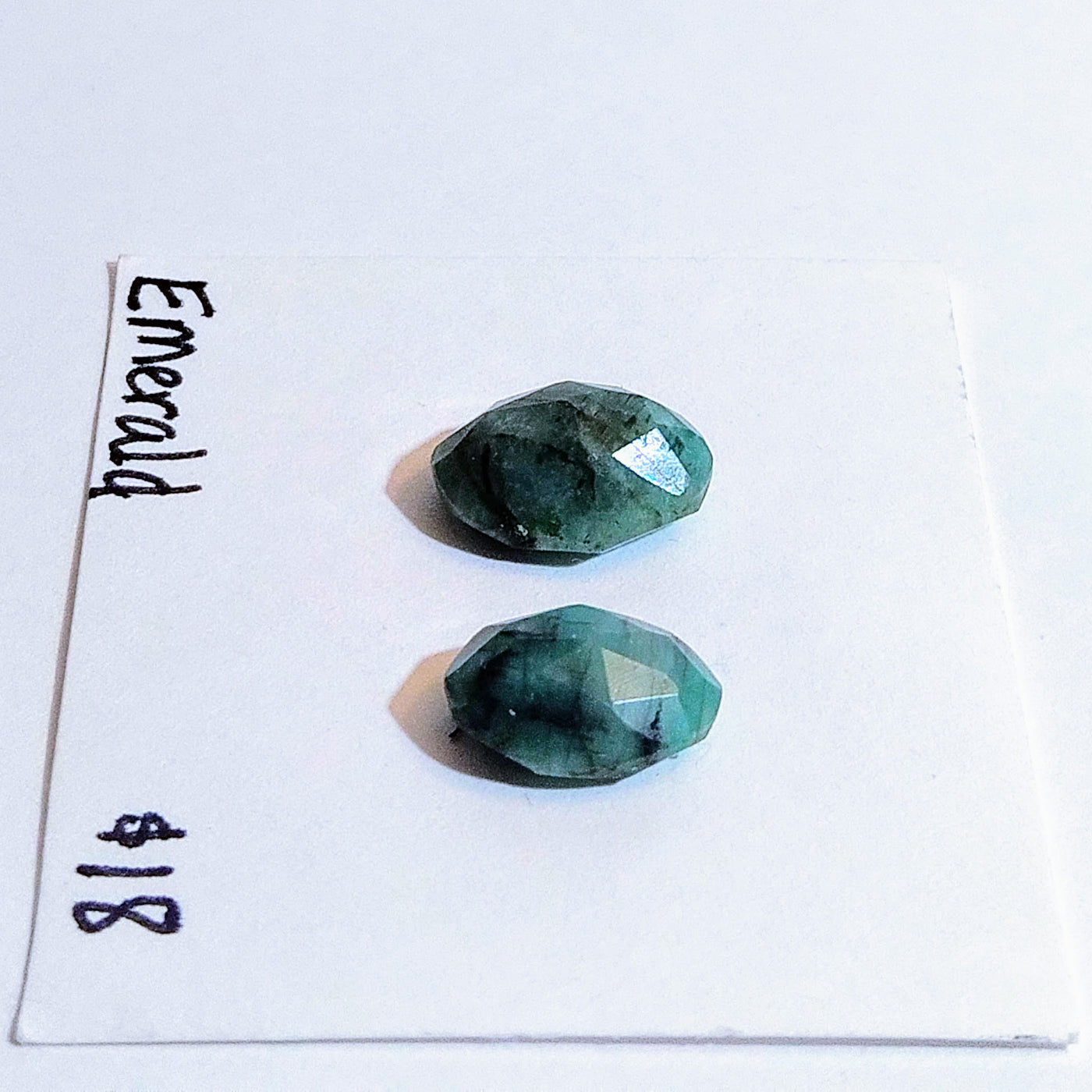 EMR-1001 Emerald Rose Cut Pair