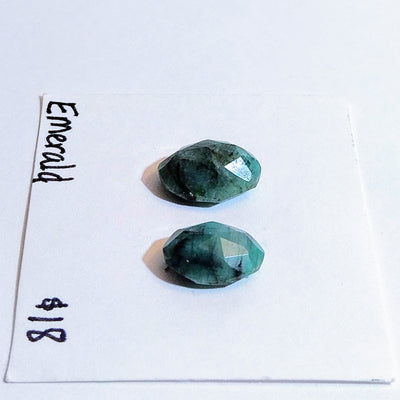 EMR-1001 Emerald Rose Cut Pair