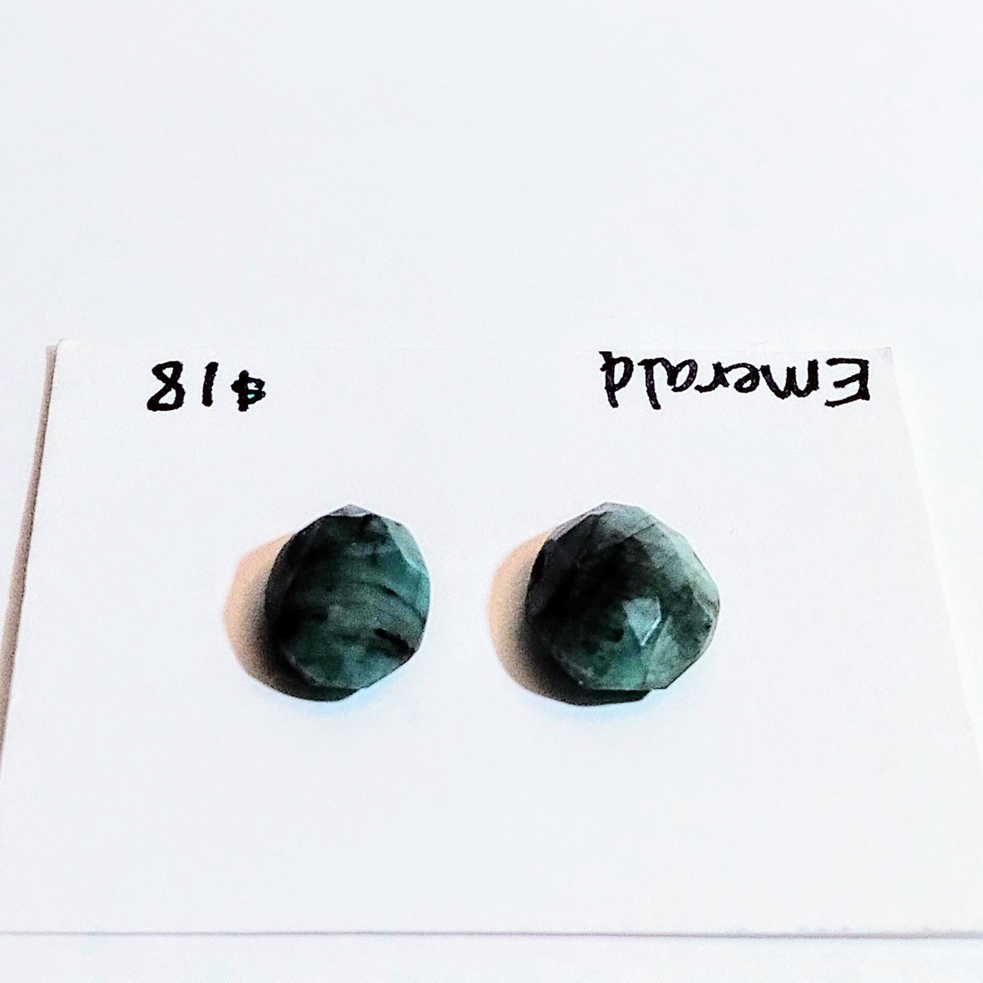 EMR-1001 Emerald Rose Cut Pair