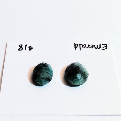 EMR-1001 Emerald Rose Cut Pair