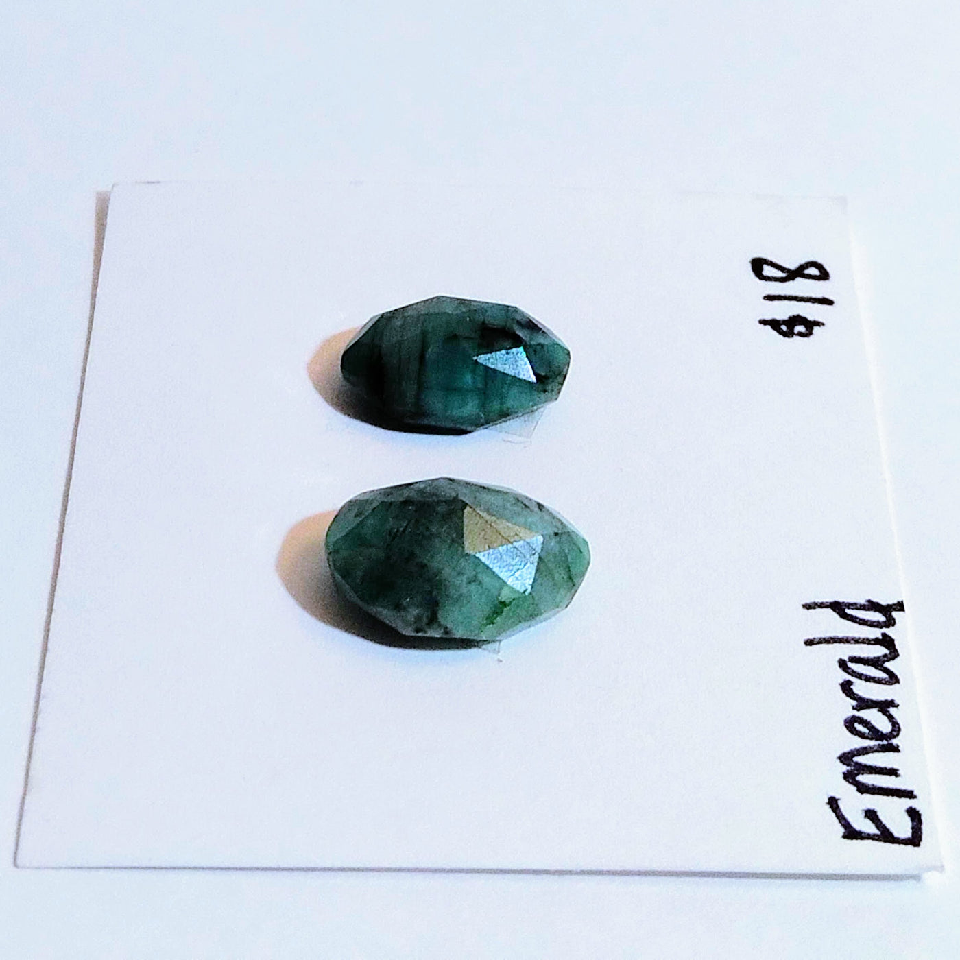 EMR-1001 Emerald Rose Cut Pair