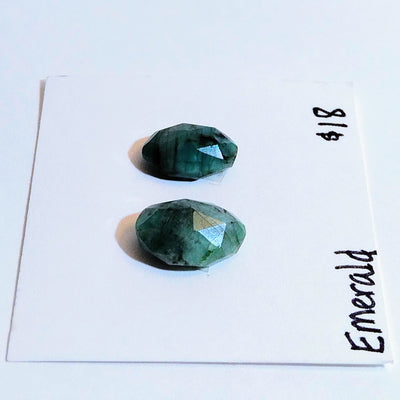 EMR-1001 Emerald Rose Cut Pair