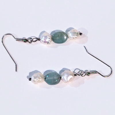 VC-085 Aquaprase Fresh Water Pearl Earring SS