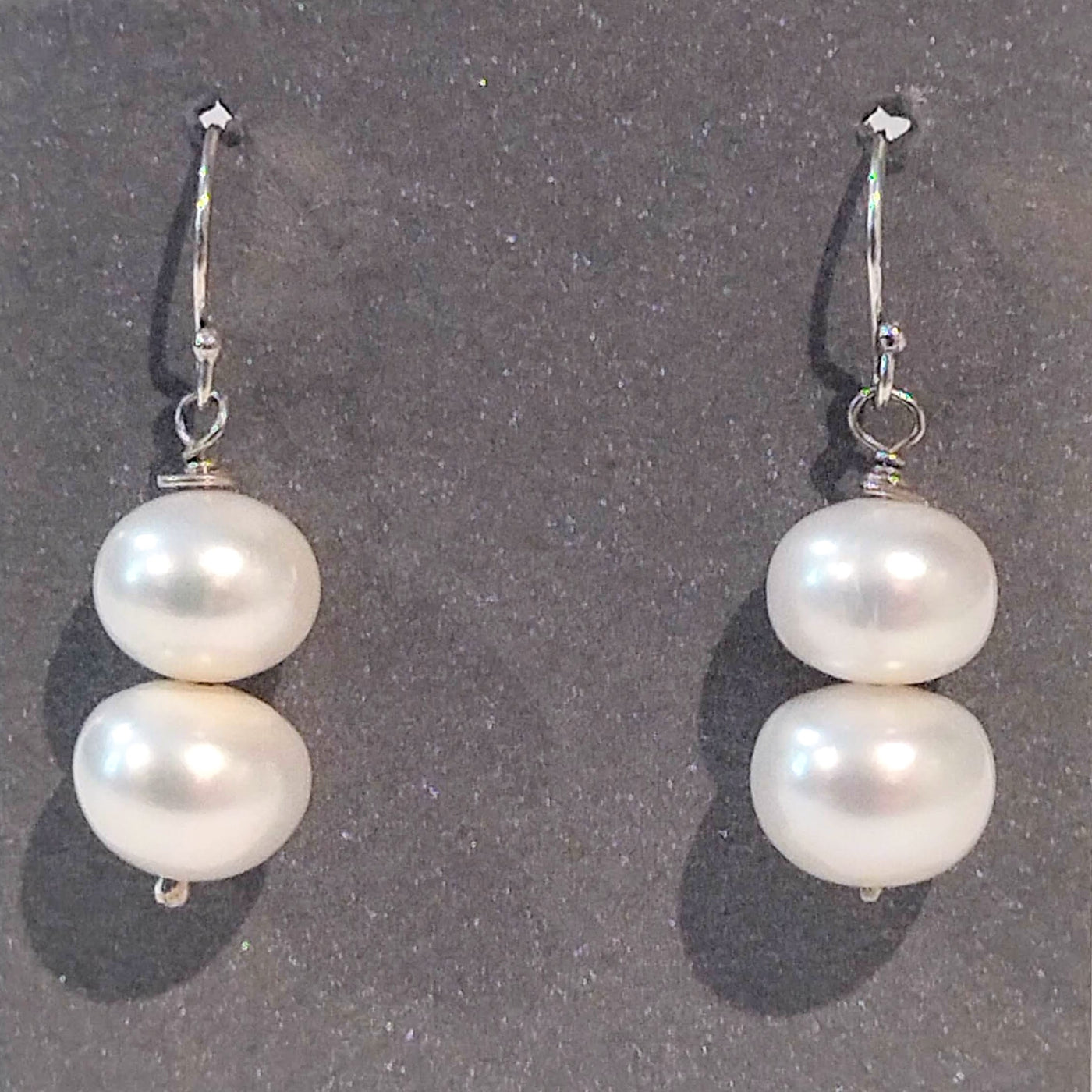 VC-041 SS Double FW Pearl Earrings