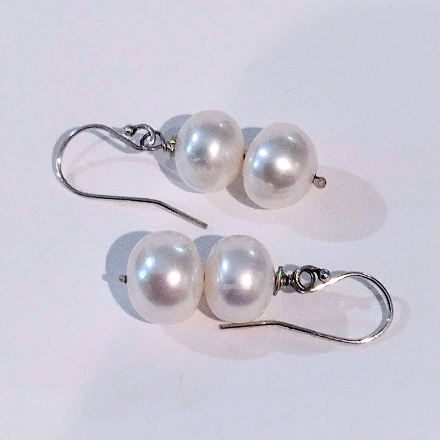 VC-041 SS Double FW Pearl Earrings