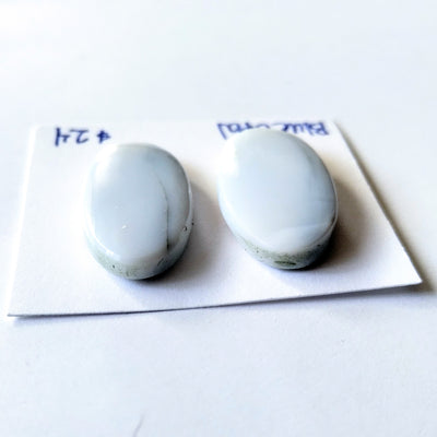 BLO-1002 Blue Opal Cabochon Pair