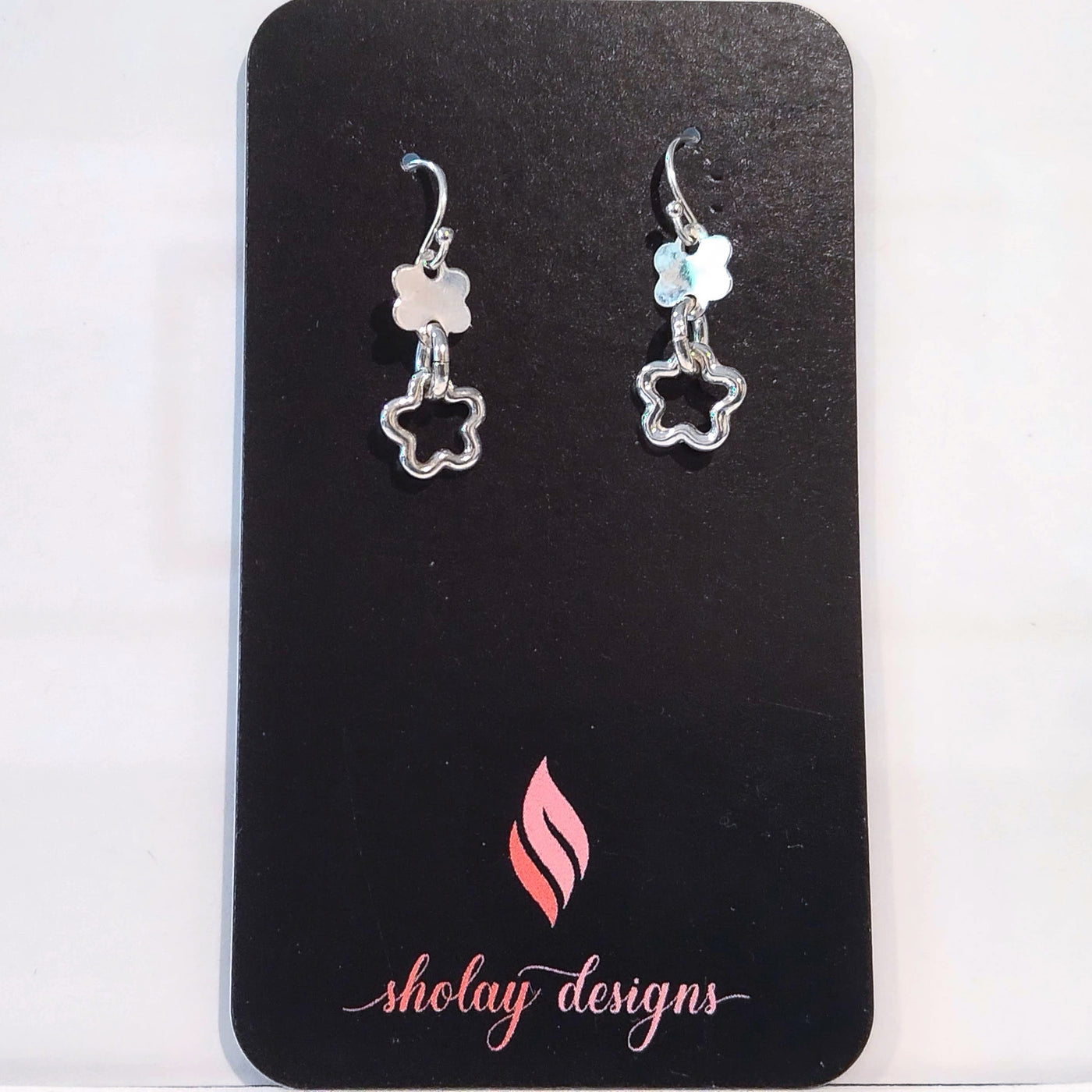 SM-330 Cascading Earring 2 Flowers SS