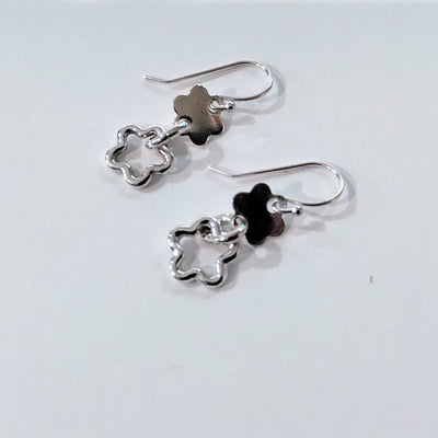 SM-330 Cascading Earring 2 Flowers SS