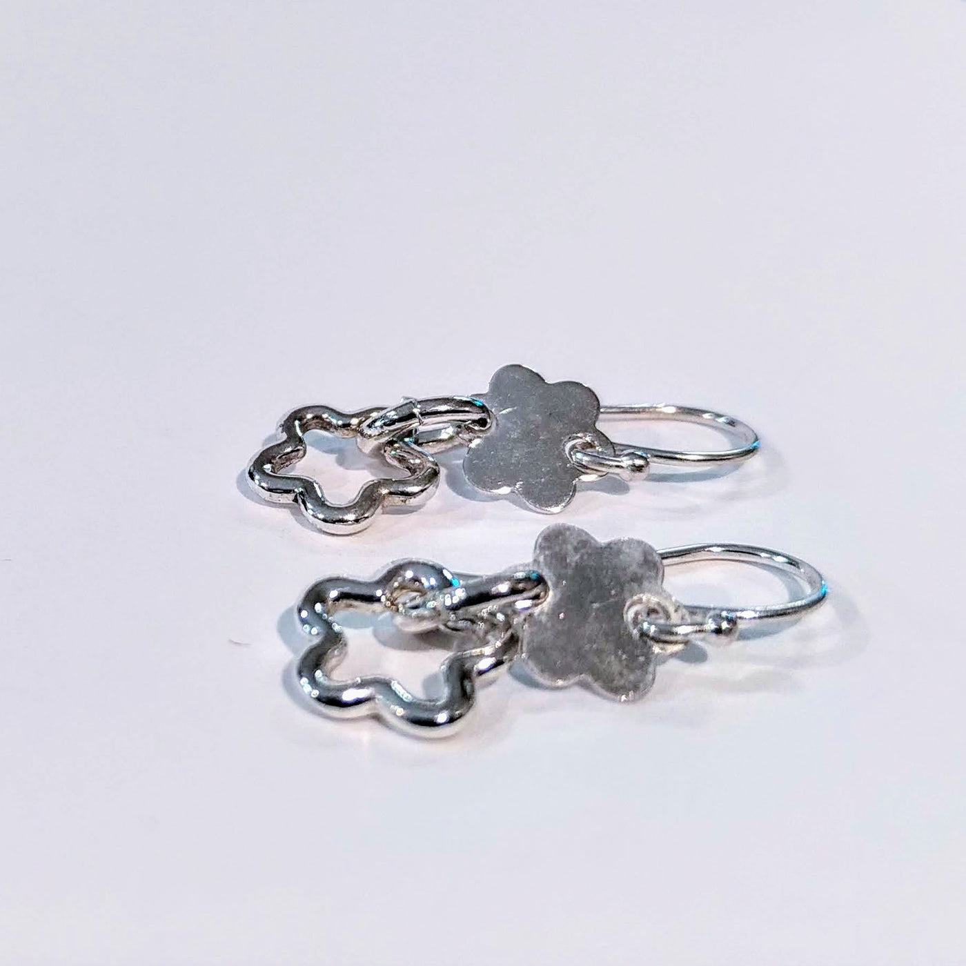 SM-330 Cascading Earring 2 Flowers SS