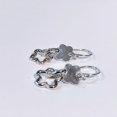 SM-330 Cascading Earring 2 Flowers SS