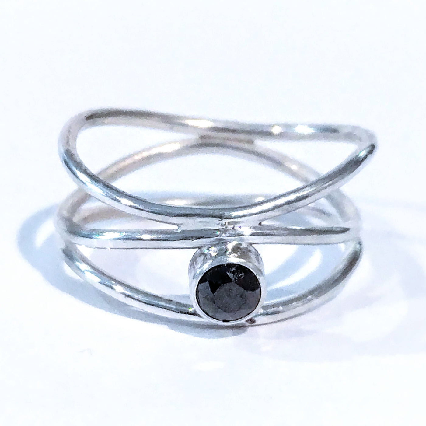 DJT-020 Black Diamond 3 Band Ring